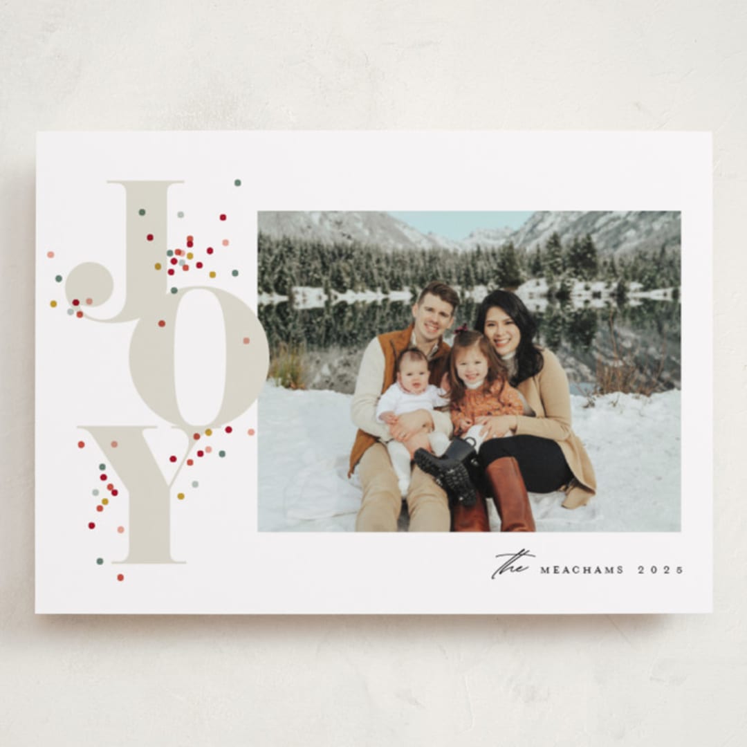 "Lit up" - Holiday Cards in Taupe by Stacey Meacham - Front