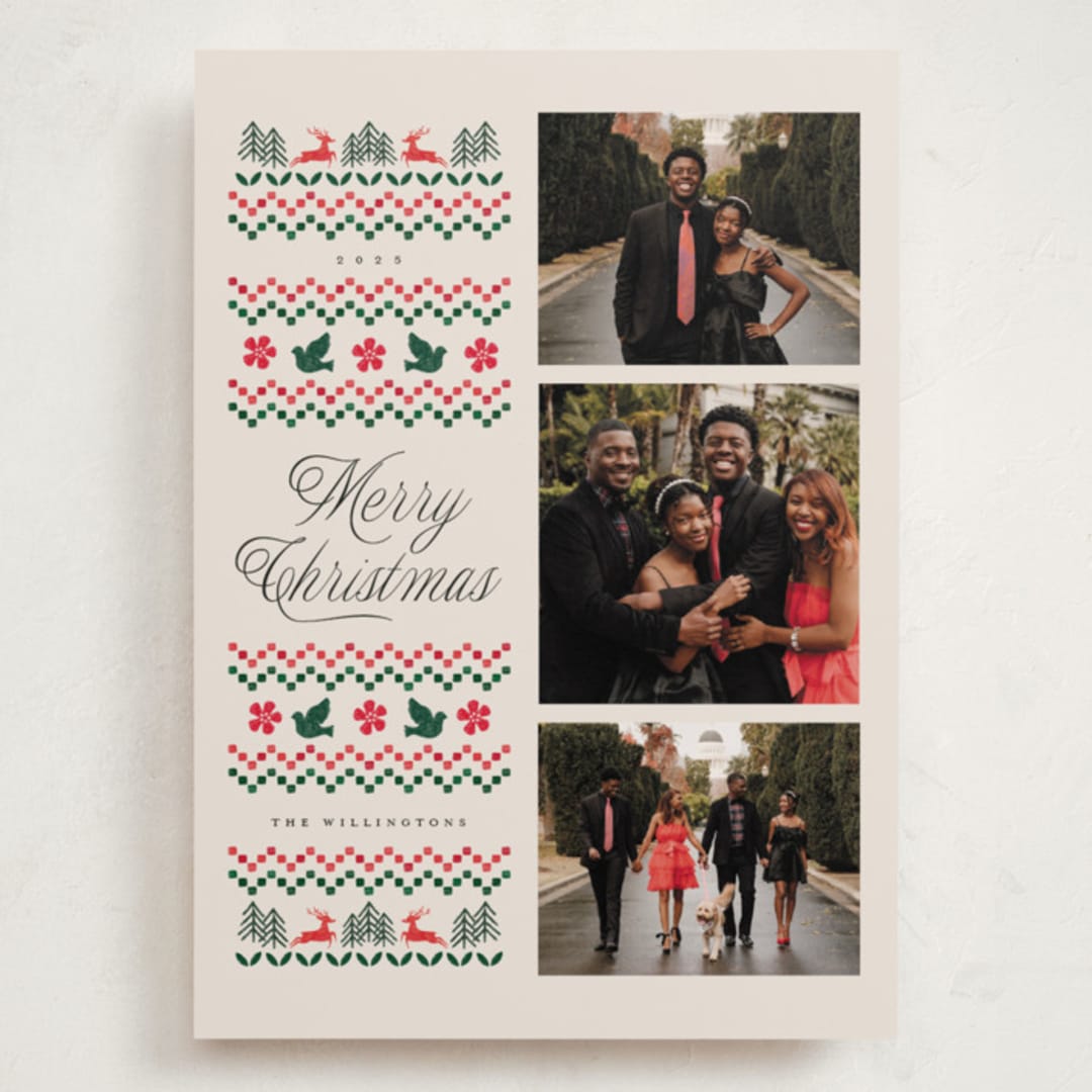 "holiday embroidery" - Holiday Cards in Buttercream by Vivian Yiwing - Front