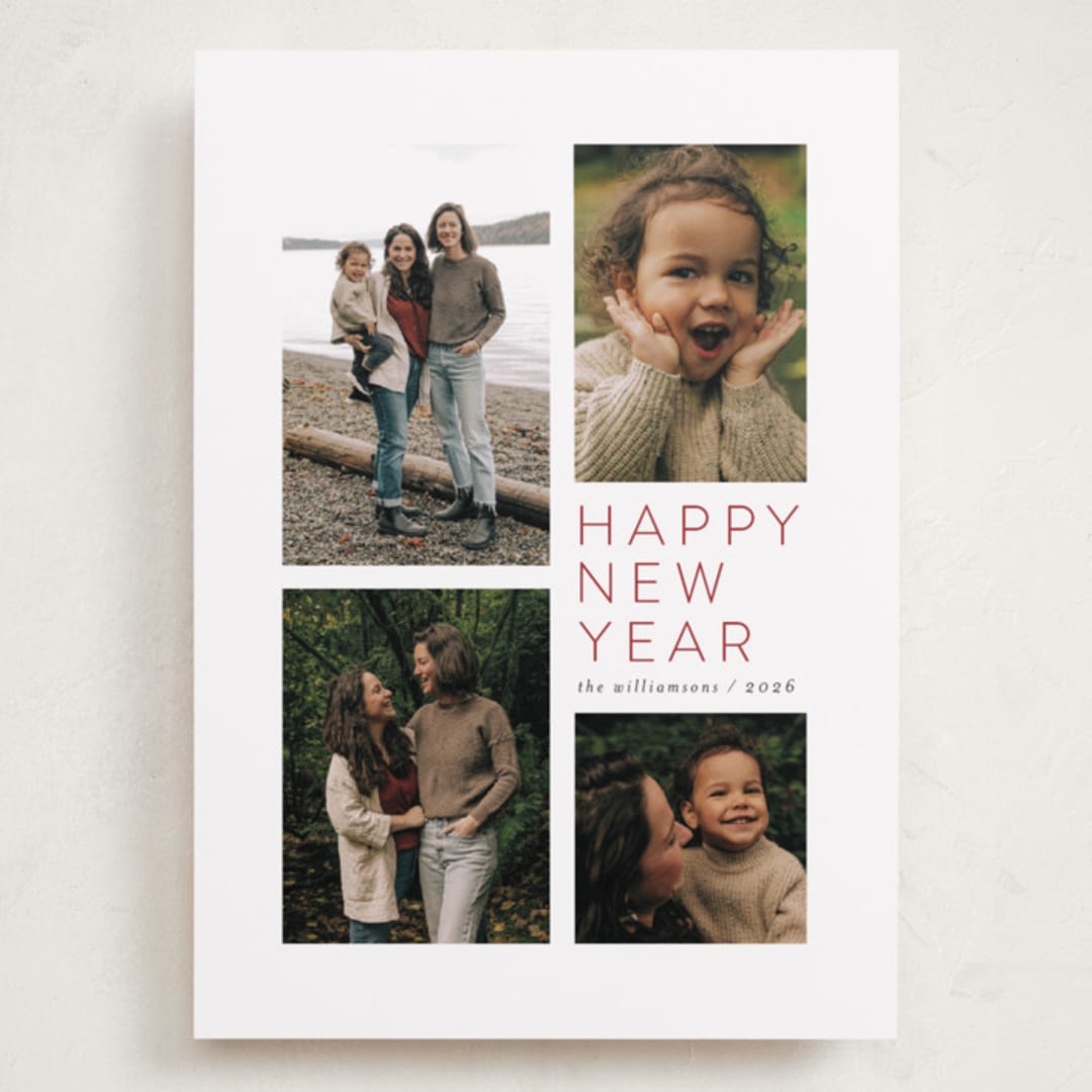 "All Aglow" - Holiday Cards in Berry by Jen Tips - Front