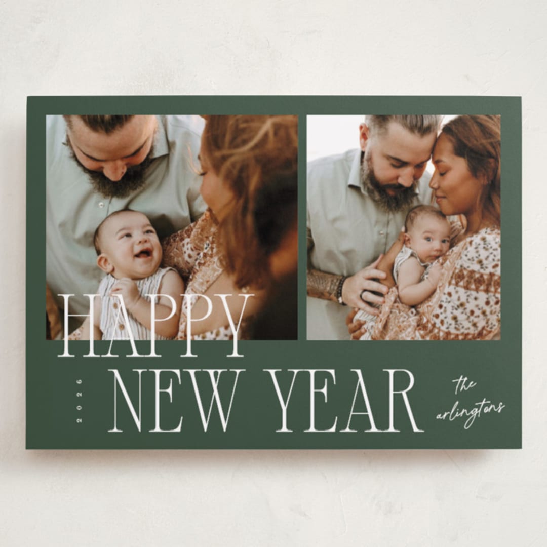 "Two" - Holiday Cards in Fir by Kelly Schmidt - Front