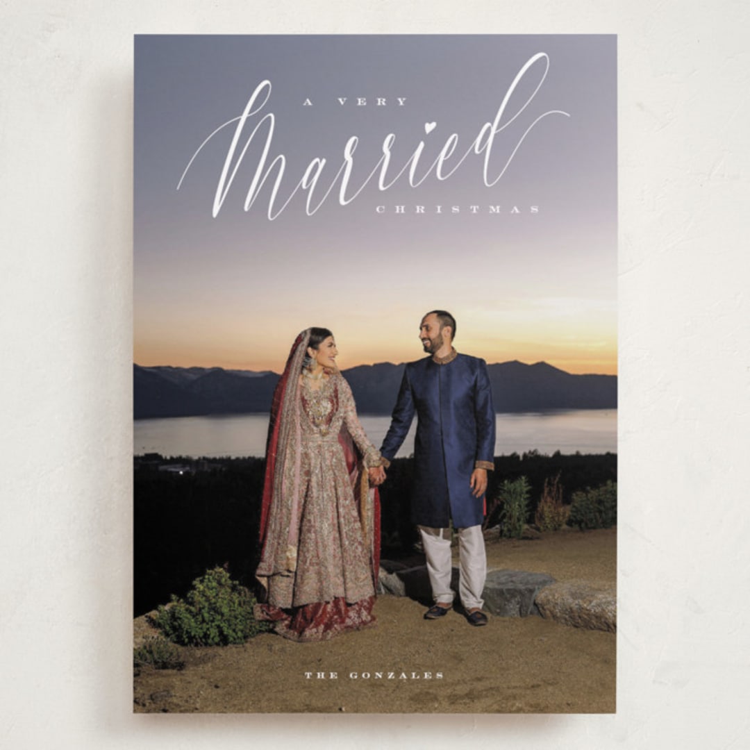 "Very Married Christmas" - Holiday Cards in Snow by Nicoletta Savod - Front