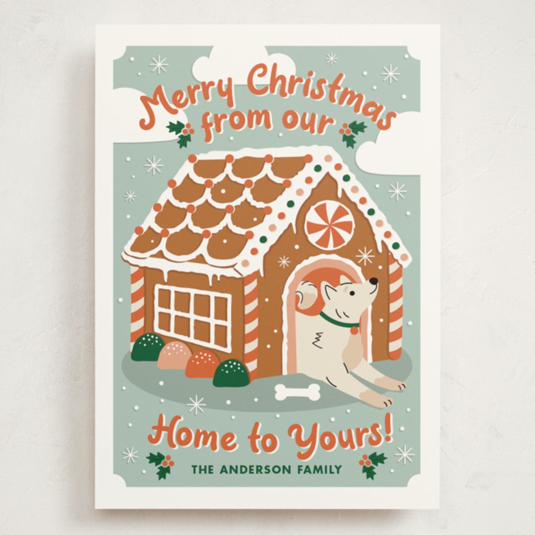 "GINGERBREAD DOG HOUSE" - Holiday Cards in Cider by THE SOCIAL TYPE WHOLESALE - Front