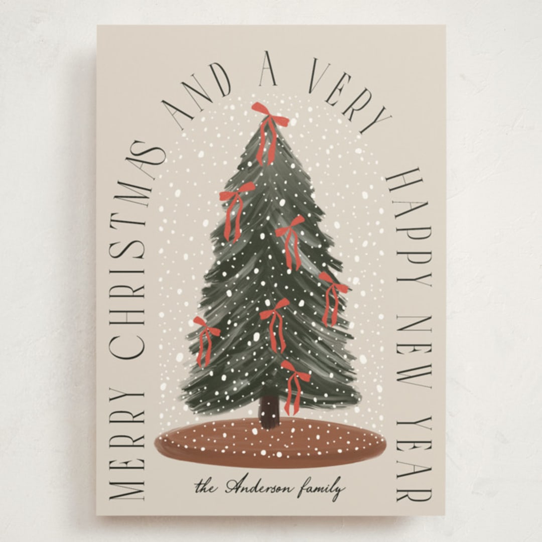 "Snowglobe" - Holiday Cards in Buttercream by Maja Cunningham - Front