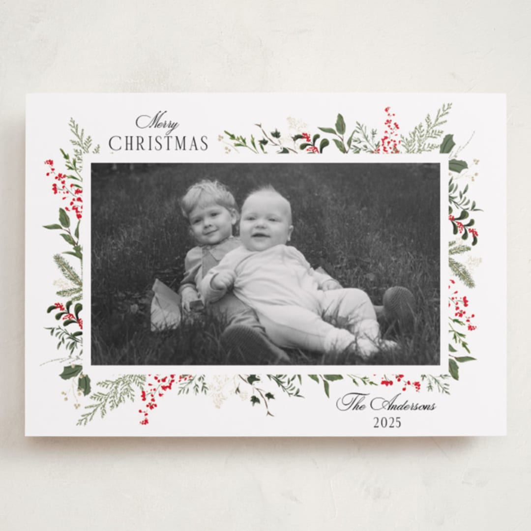 "Always Merry" - Holiday Cards in Candy Cane by Susan Moyal - Front