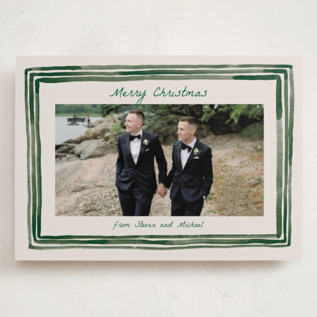 "Painted Frame Edge" - Holiday Cards in Forest by Alethea and Ruth - Front