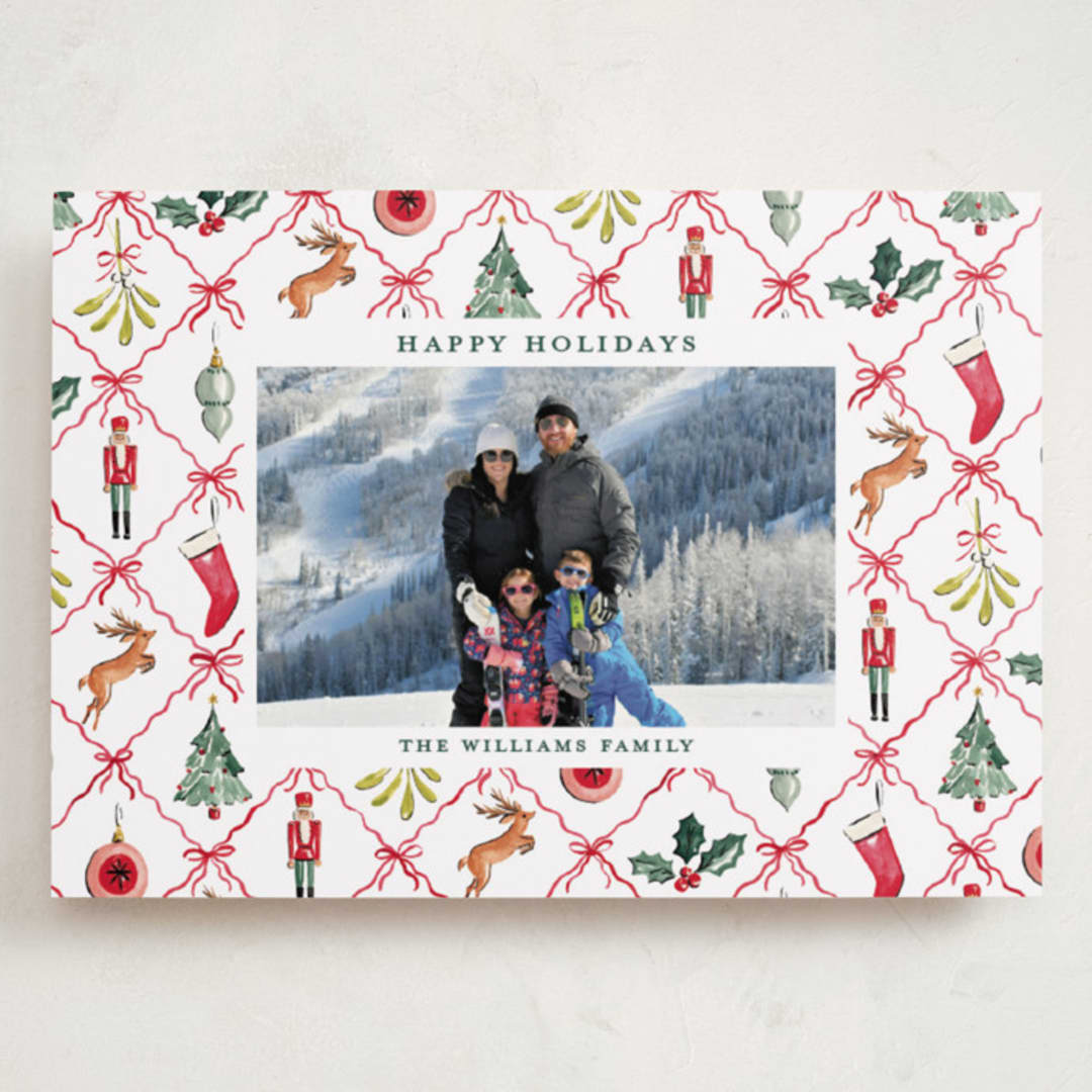 "Festive icons" - Holiday Cards in Leaf by Sarah Knight - Front