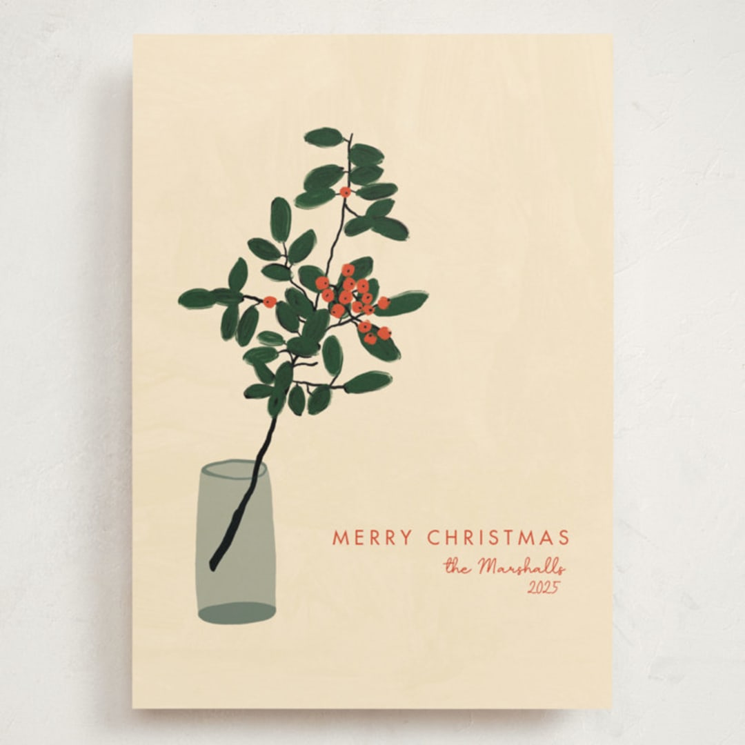 "Berries" - Holiday Cards in Champagne by Joanna Rosado - Front