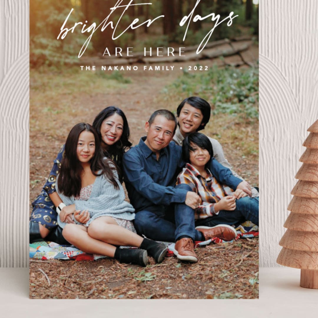 "Bright Here" - Holiday Cards in Snow by Amy Kross - Front