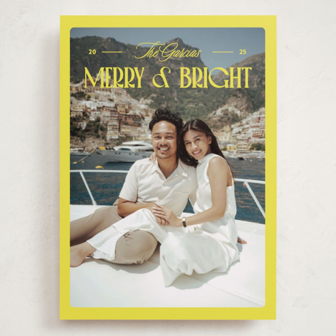 "Bright and Cheery" - Holiday Cards in Lemon by Jenna Holcomb - Front