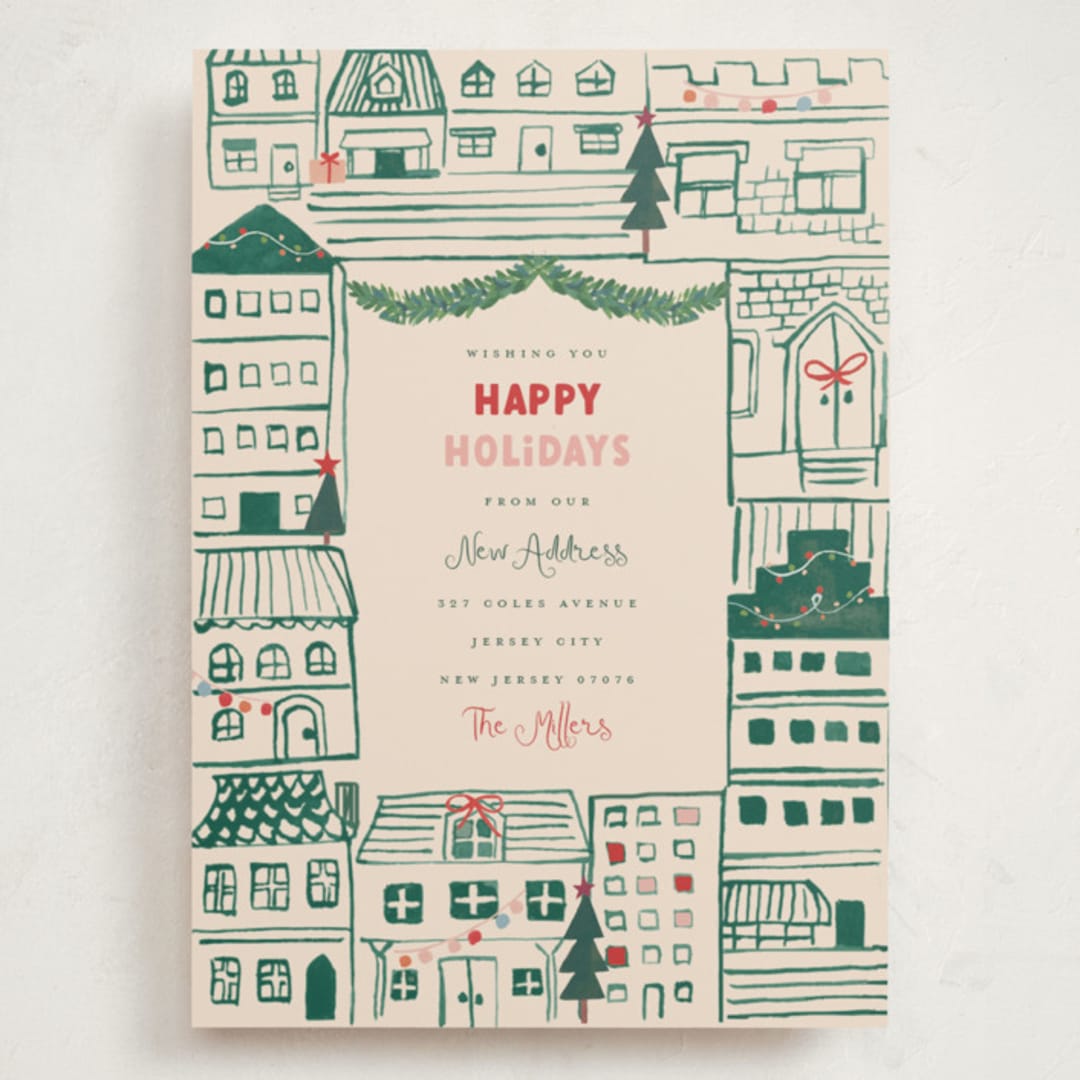 "Festive Home" - Holiday Cards in Elf Shoes by Teju Reval - Front