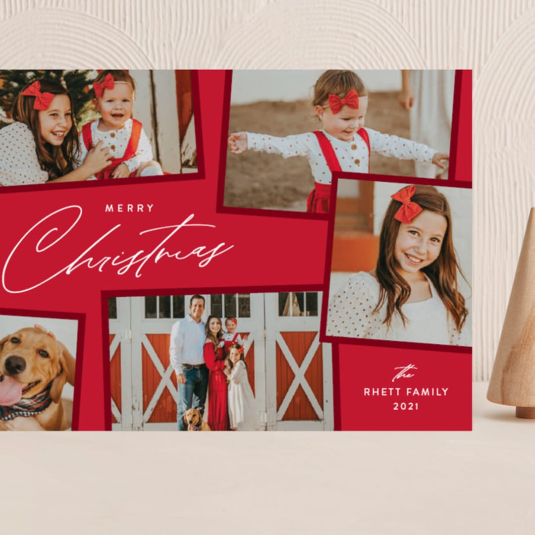 "Holiday Scrapbook" - Holiday Cards in Cherry by Jennifer Postorino - Front