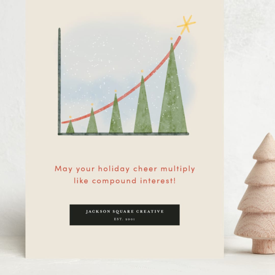 "Christmas Tree Chart" - Holiday Cards in Ivory by Becky Nimoy - Front