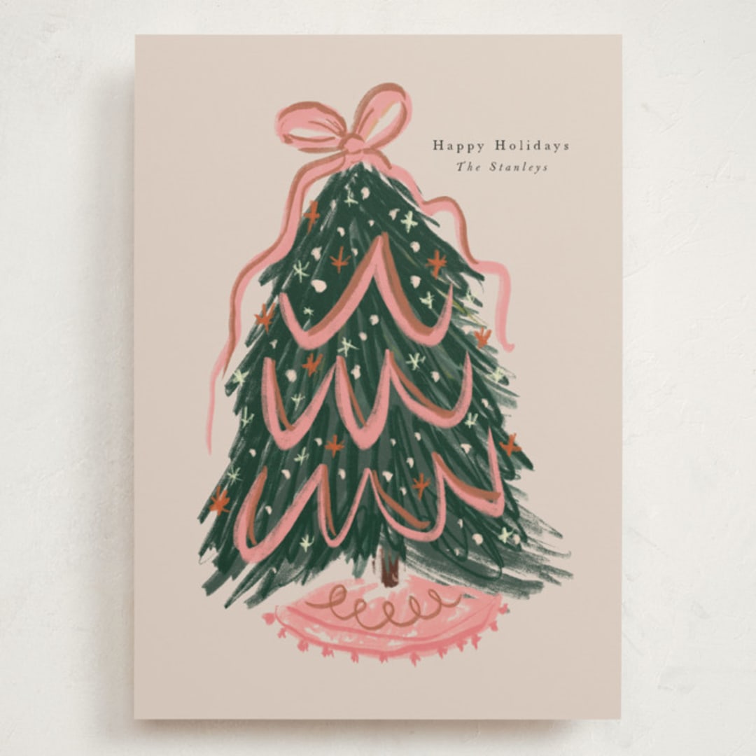 "merry christmas tree" - Holiday Cards in Winter Rose by Lori Wemple - Front
