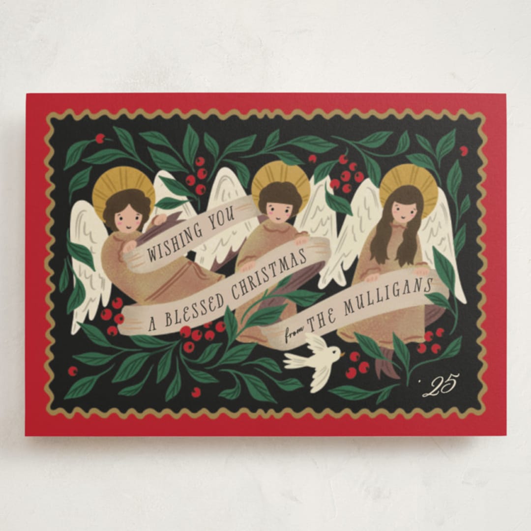 "angels sing" - Holiday Cards in Ruby by Grae - Front
