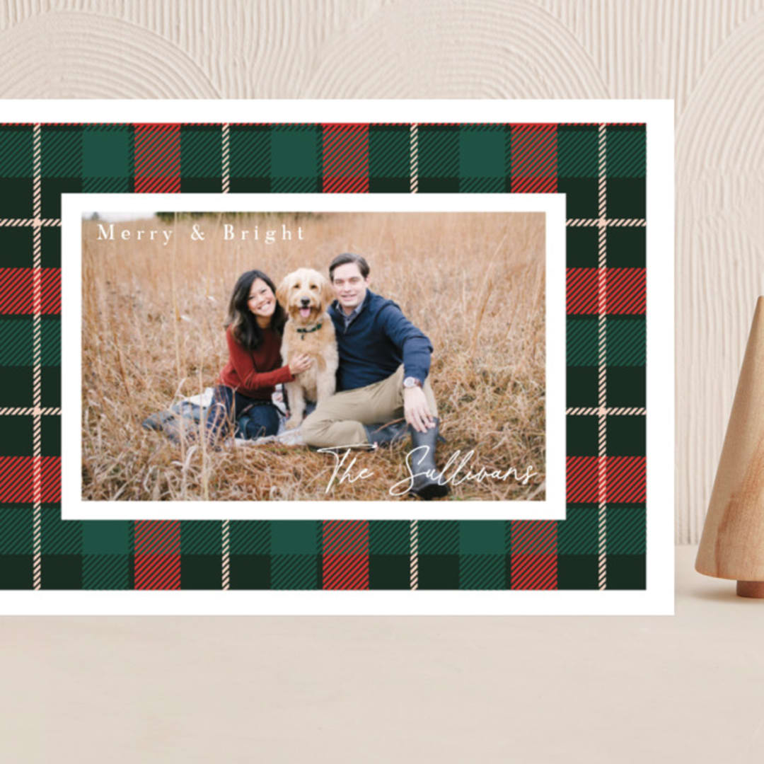 "Christmas Plaid" - Holiday Cards in Jolly by Hudson meet Rose - Front