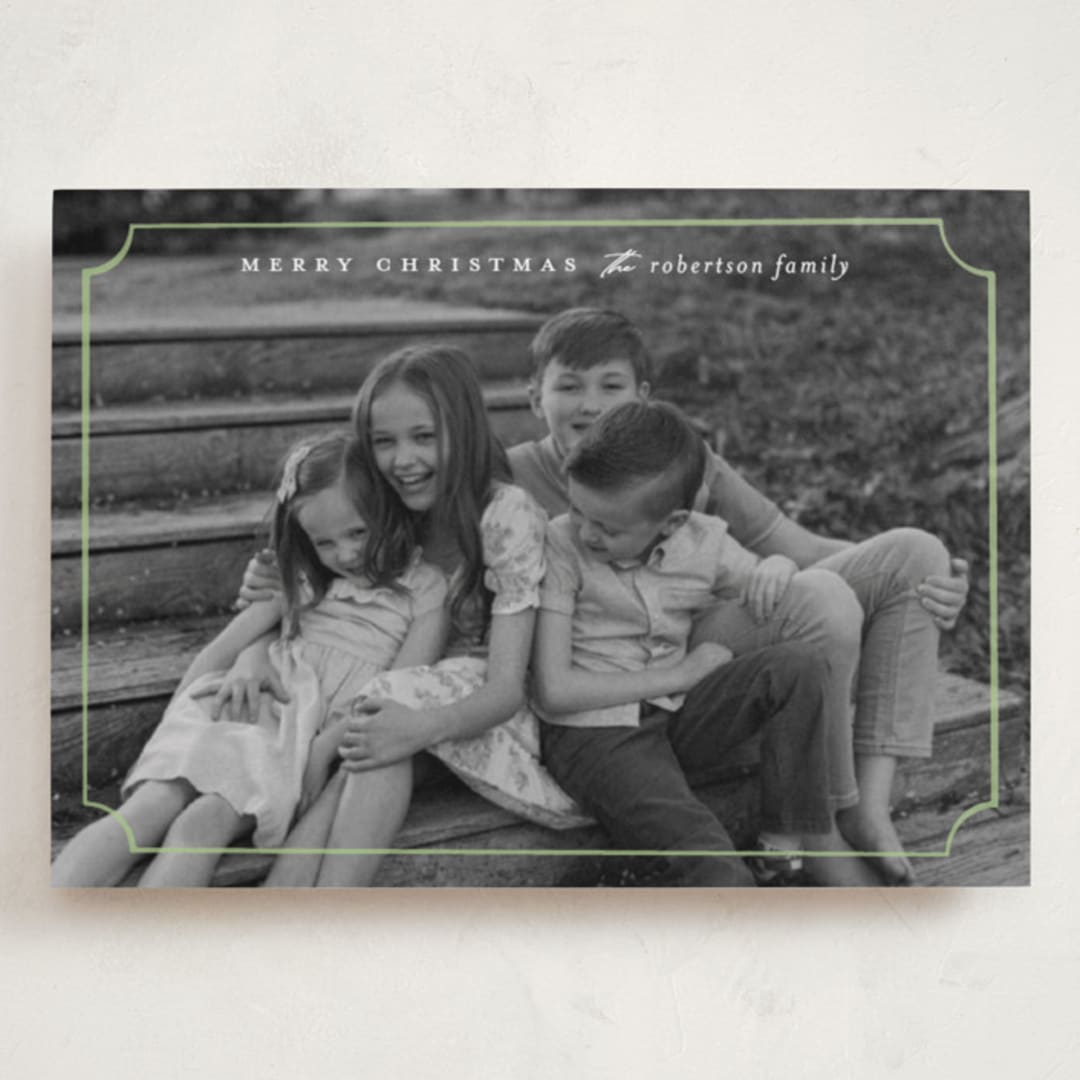 "sweetly framed" - Holiday Cards in Lime by Ellen Schlegelmilch - Front