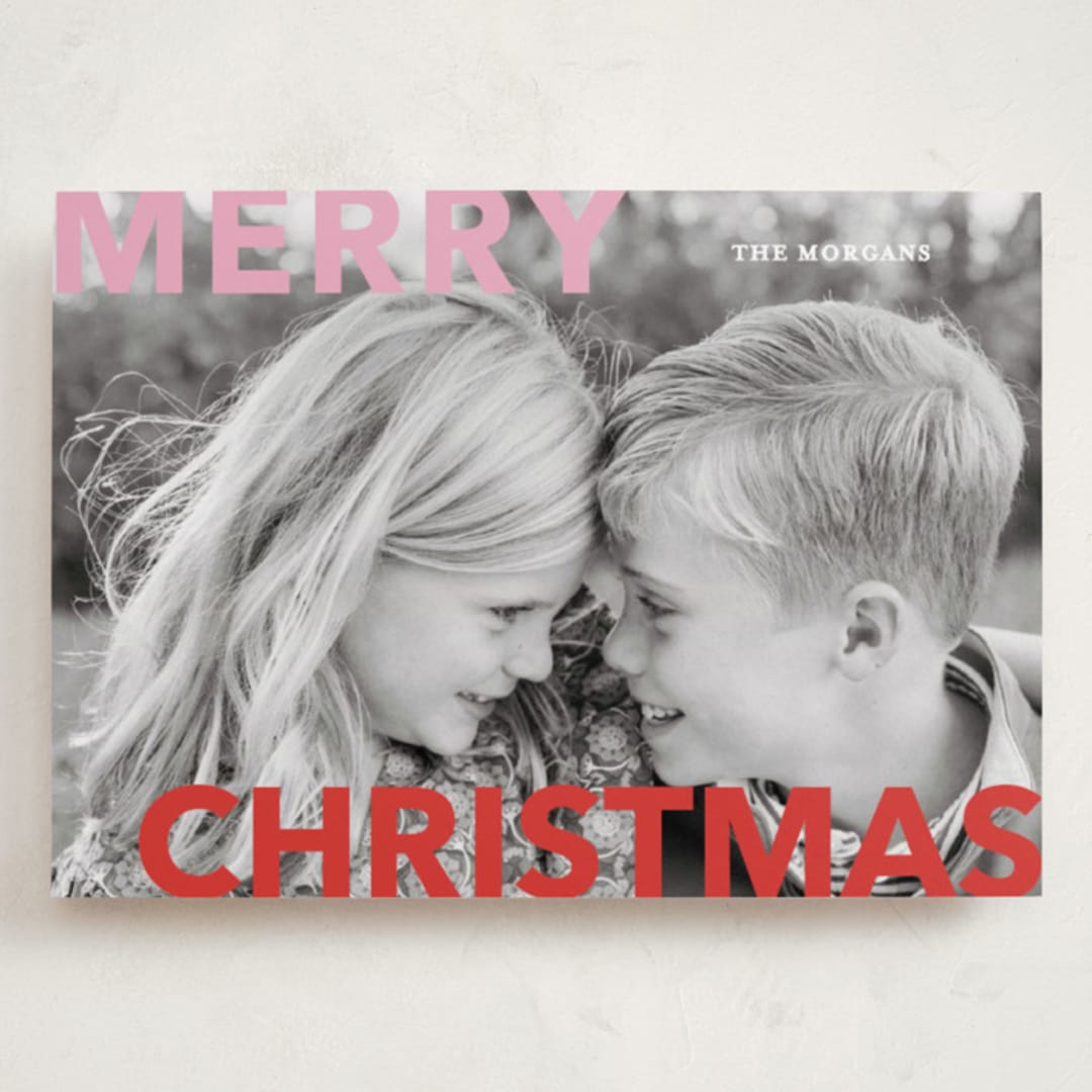 "Merry & Bold" - Holiday Cards in Candy Cane by Angela Thompson - Front