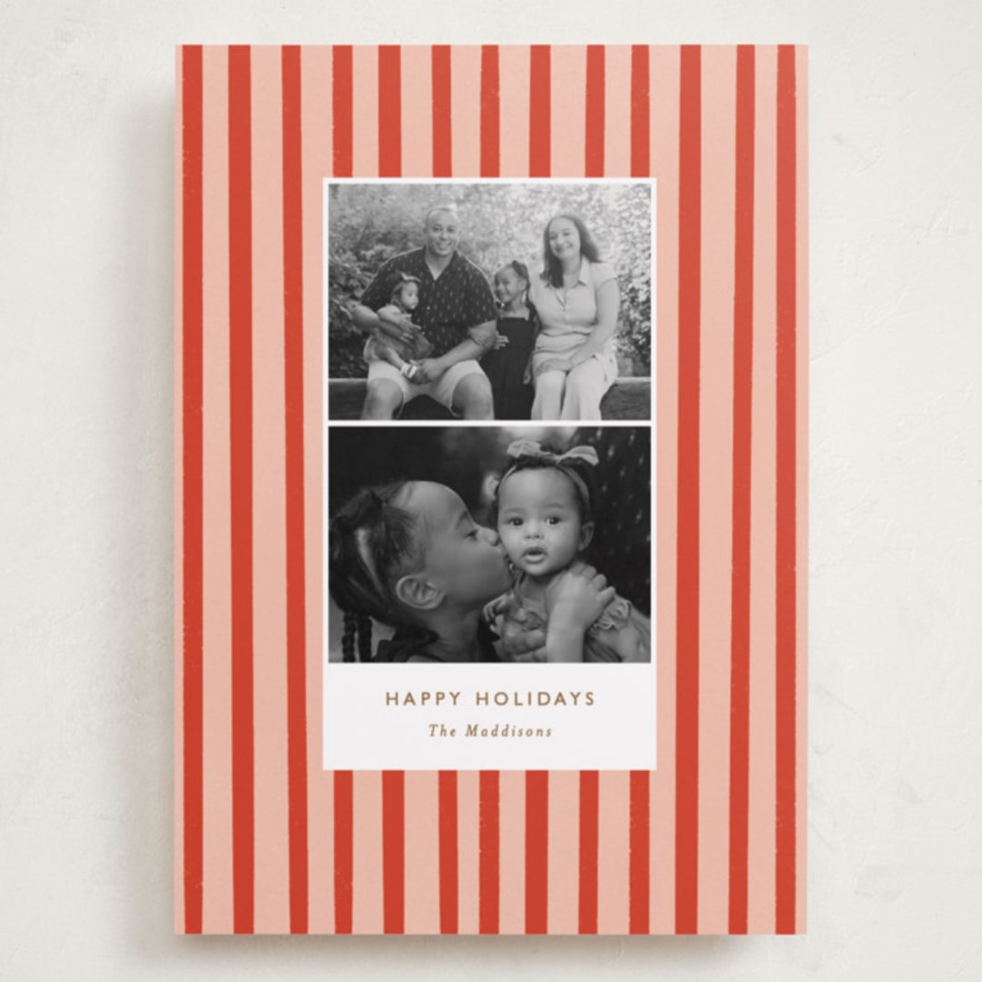 "Striped Snaps" - Holiday Cards in Candy Cane by Bethan - Front