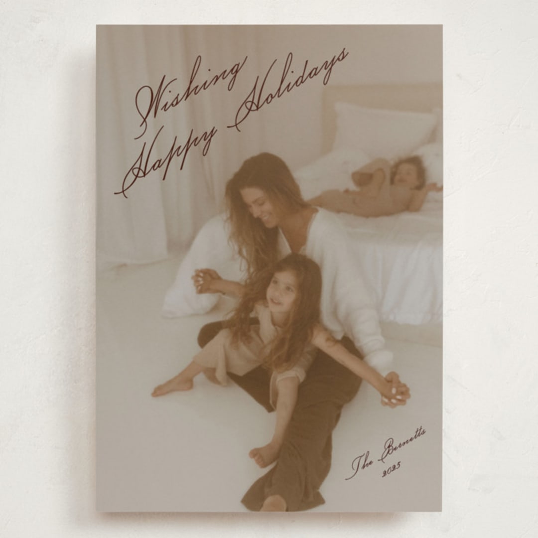 "Vintage Tilted" - Holiday Cards in Mulled Wine by Juliana Zimmermann - Front