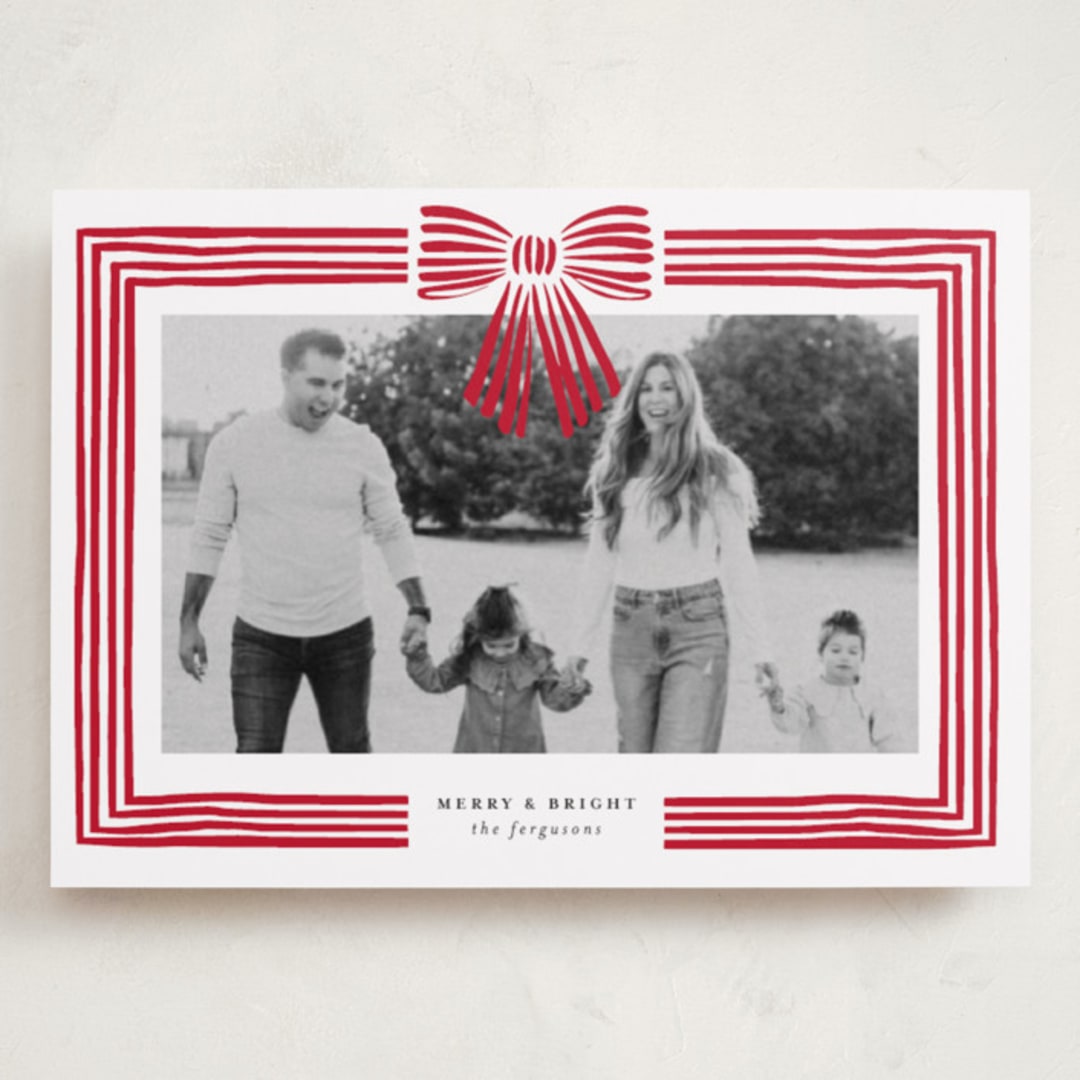 "Ribbon Framed" - Holiday Cards in Snow by Iveta Angelova - Front