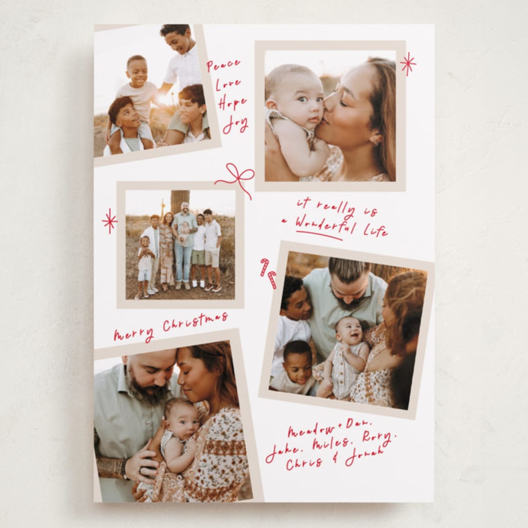 "Personal Note" - Holiday Cards in Poinsettia by Owl and Toad - Front