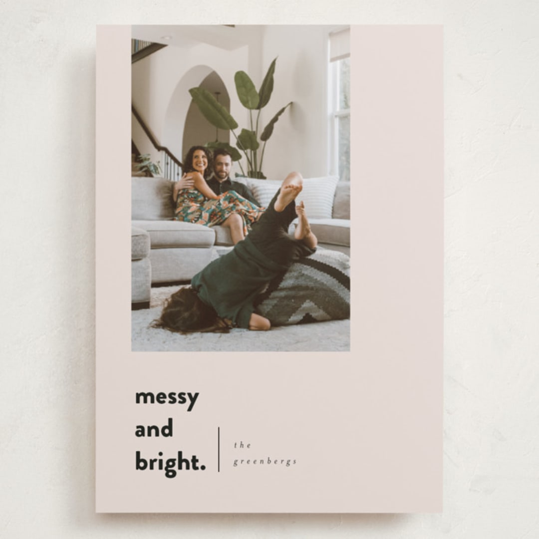 "Messy & Bright" - Holiday Cards in Blush by Iveta Angelova - Front