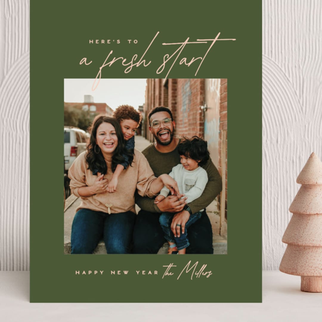 "Fresh Start" - Holiday Cards in Olive by Owl and Toad - Front