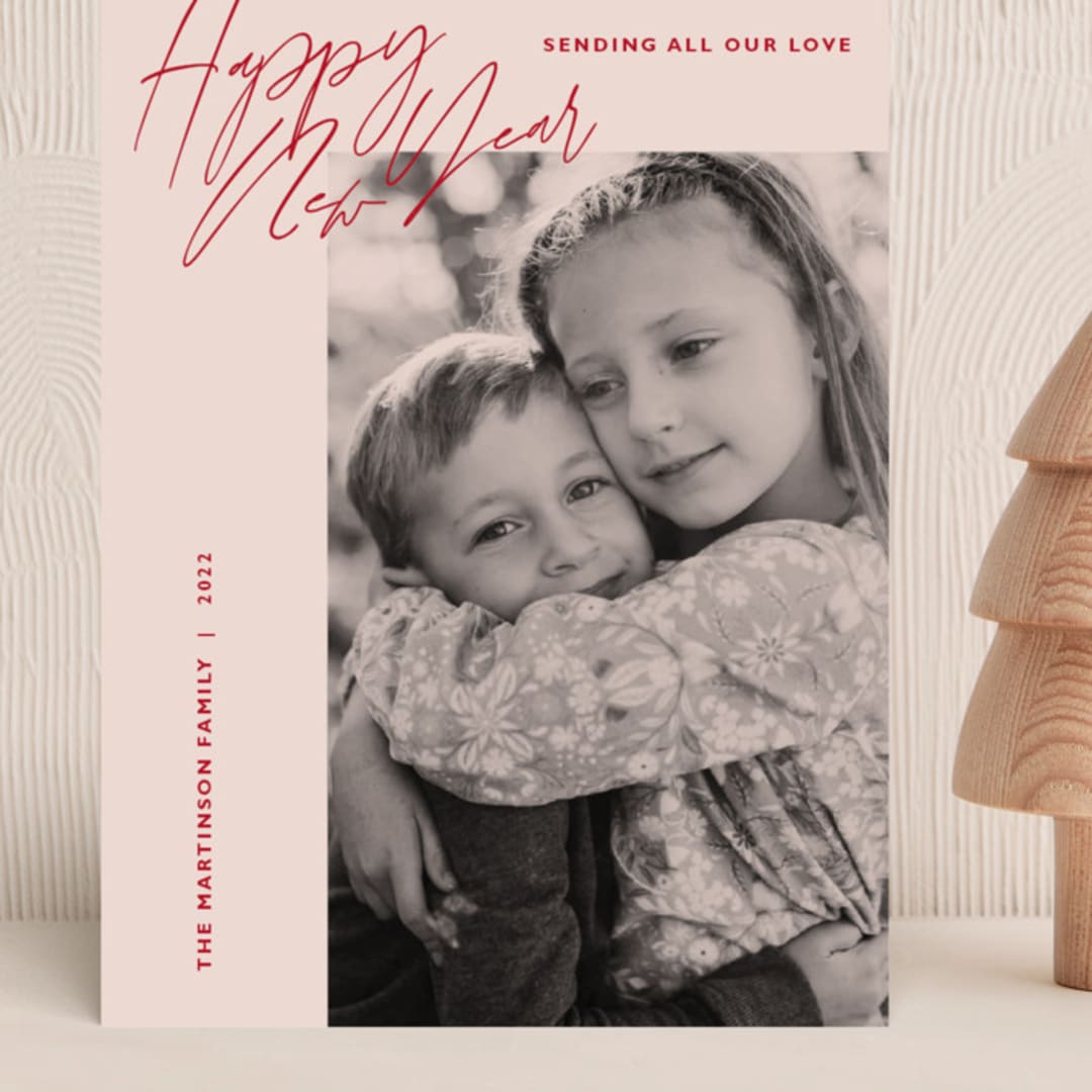 "overlaid" - Holiday Cards in Crimson by Lindsay Stetson Thompson - Front