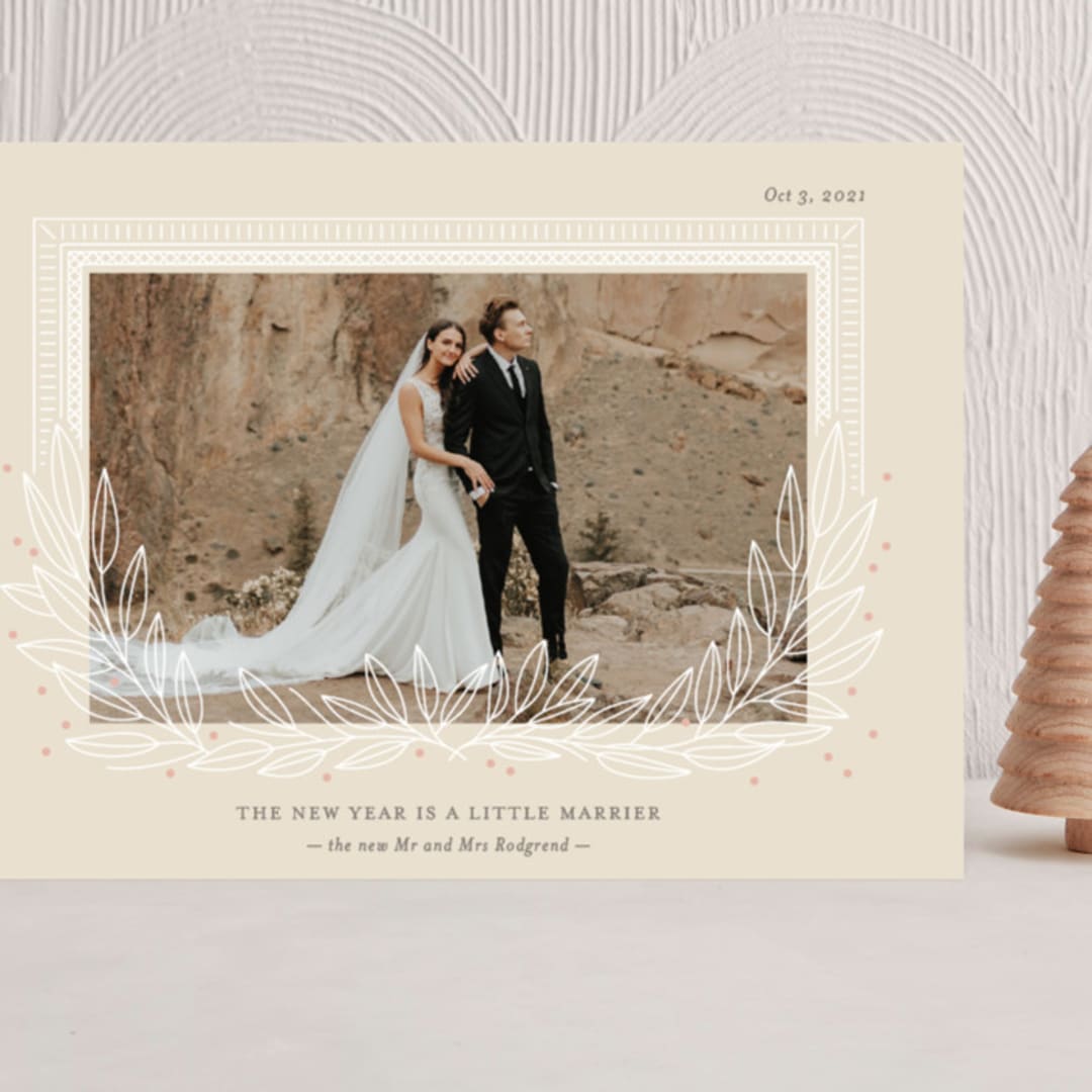 "Marrier Holidays" - Holiday Cards in Sand by Ann Gardner - Front