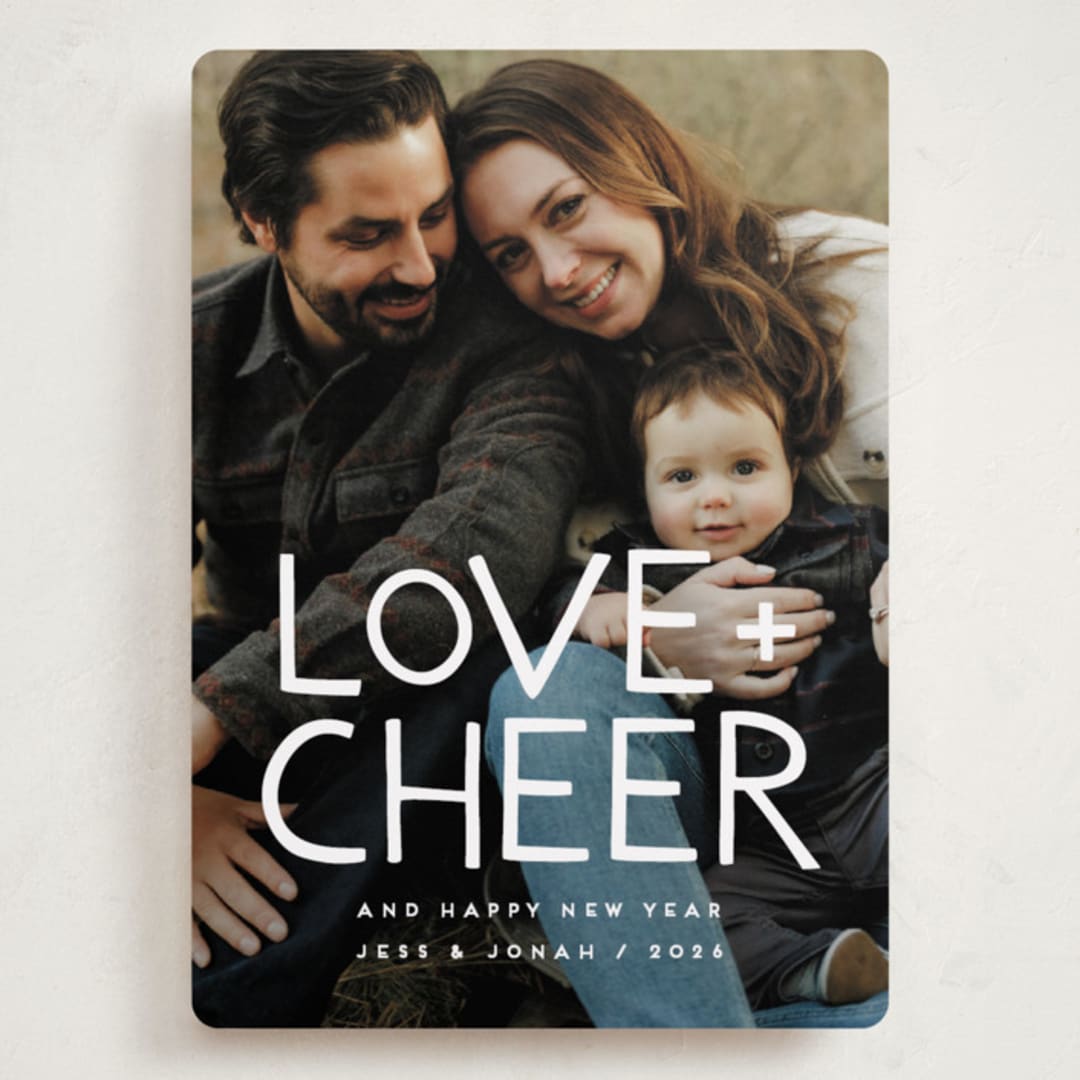 "Love & Cheer" - Holiday Cards in Snowflake by Snow and Ivy - Front