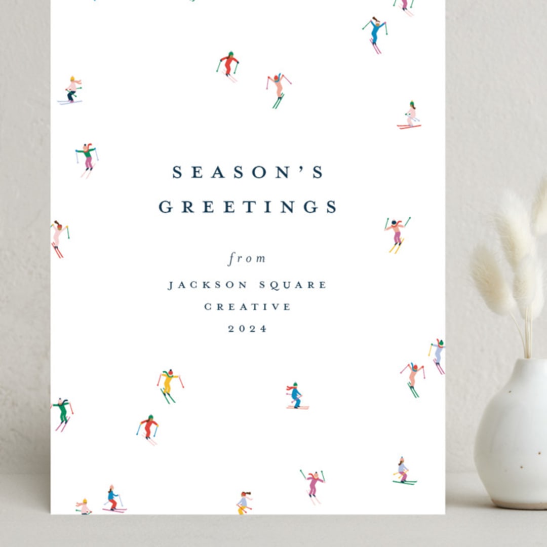 "festive skiers" - Holiday Cards in Multi by Ellen Schlegelmilch - Front
