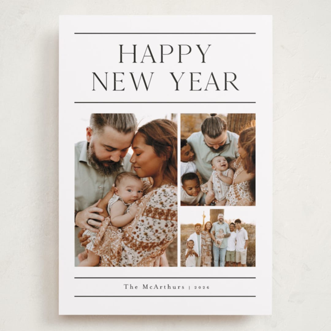 "Newsletter" - Holiday Cards in Cotton by Stacey Meacham - Front
