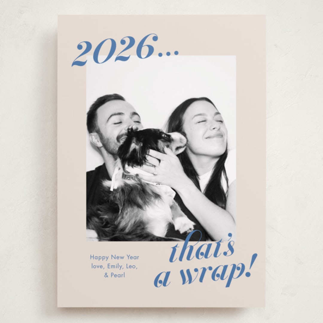 "Wrapped Up" - Holiday Cards in Lake by Megan Davis - Front