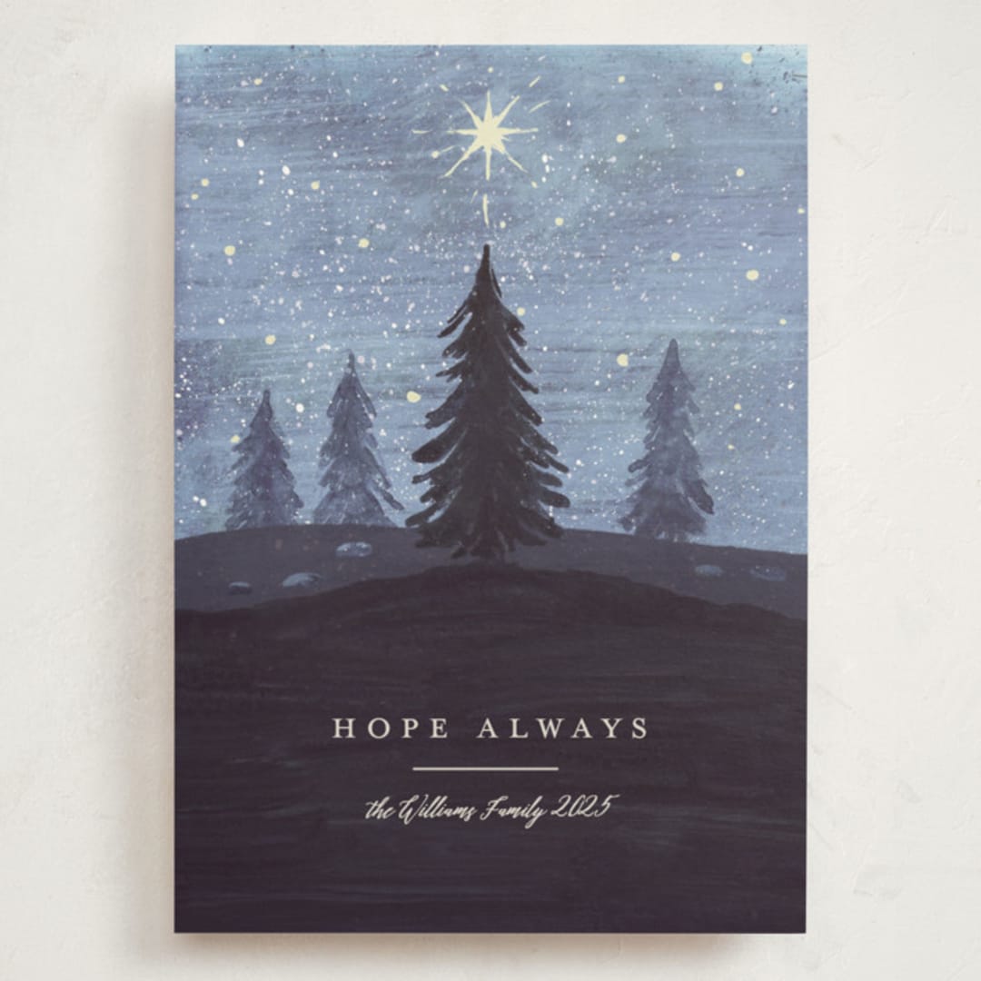 "Hope Shines" - Holiday Cards in Twilight by Rebecca Daublin - Front