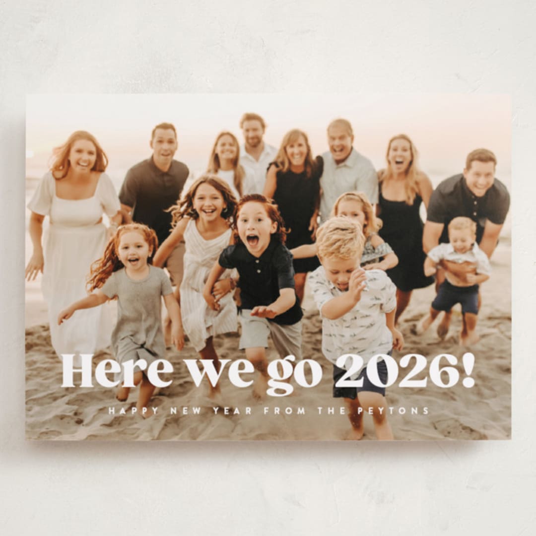 "here we go!" - Holiday Cards in Snow by Kristie Kern - Front