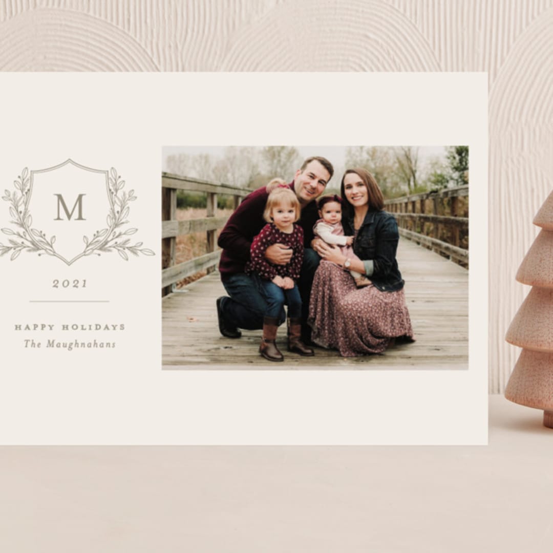 "Monogrammed" - Holiday Cards in Ivory by Meagan Christensen - Front