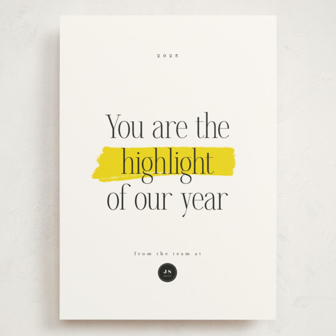 "Highlight" - Holiday Cards in Lemon by Hudson meet Rose - Front