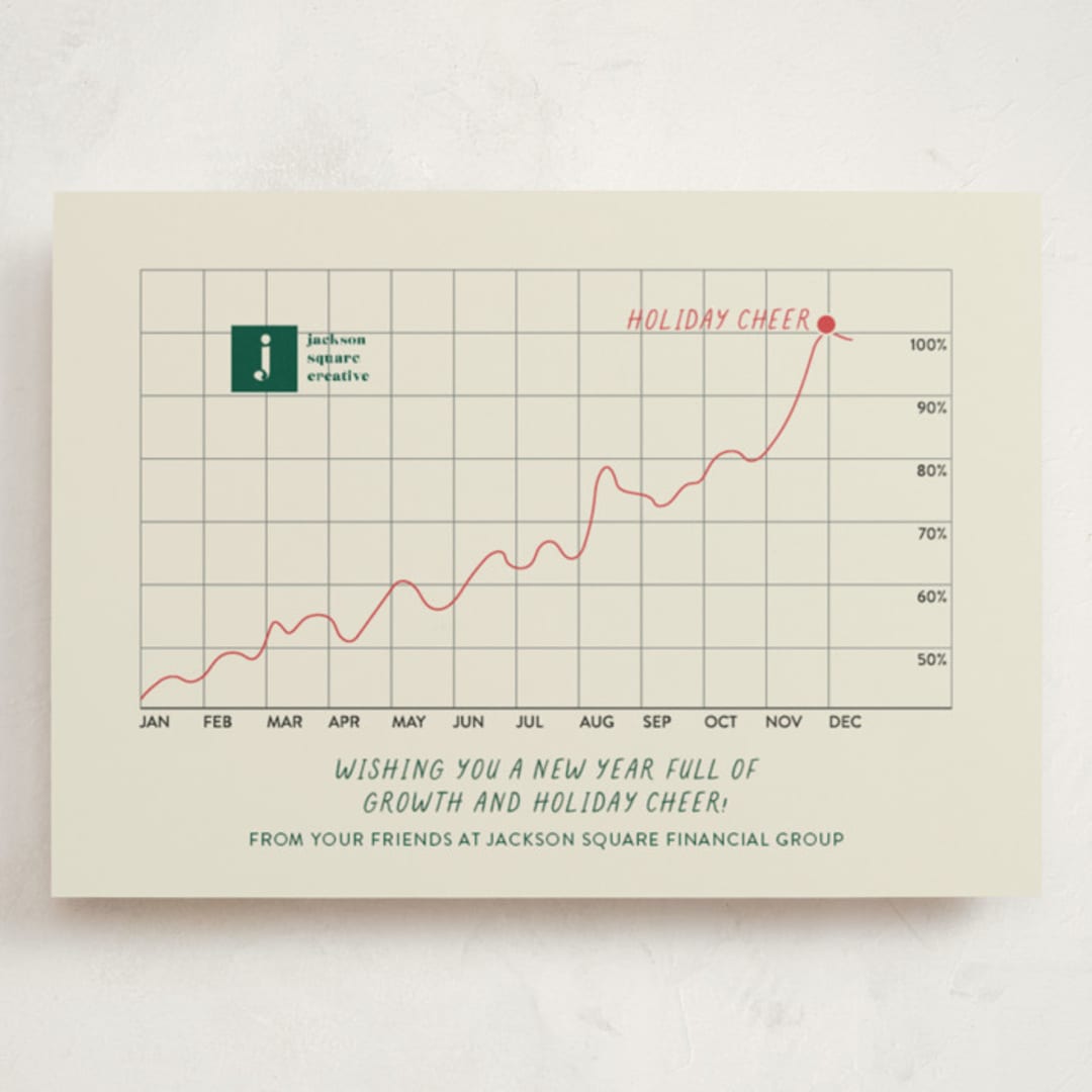 "Year of Growth" - Holiday Cards in Holly by Sarah Hawkins Designs - Front