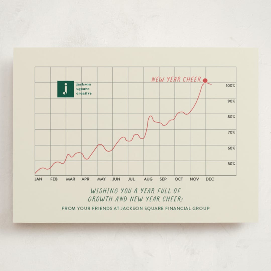 "Year of Growth" - Holiday Cards in Holly by Sarah Hawkins Designs - Front