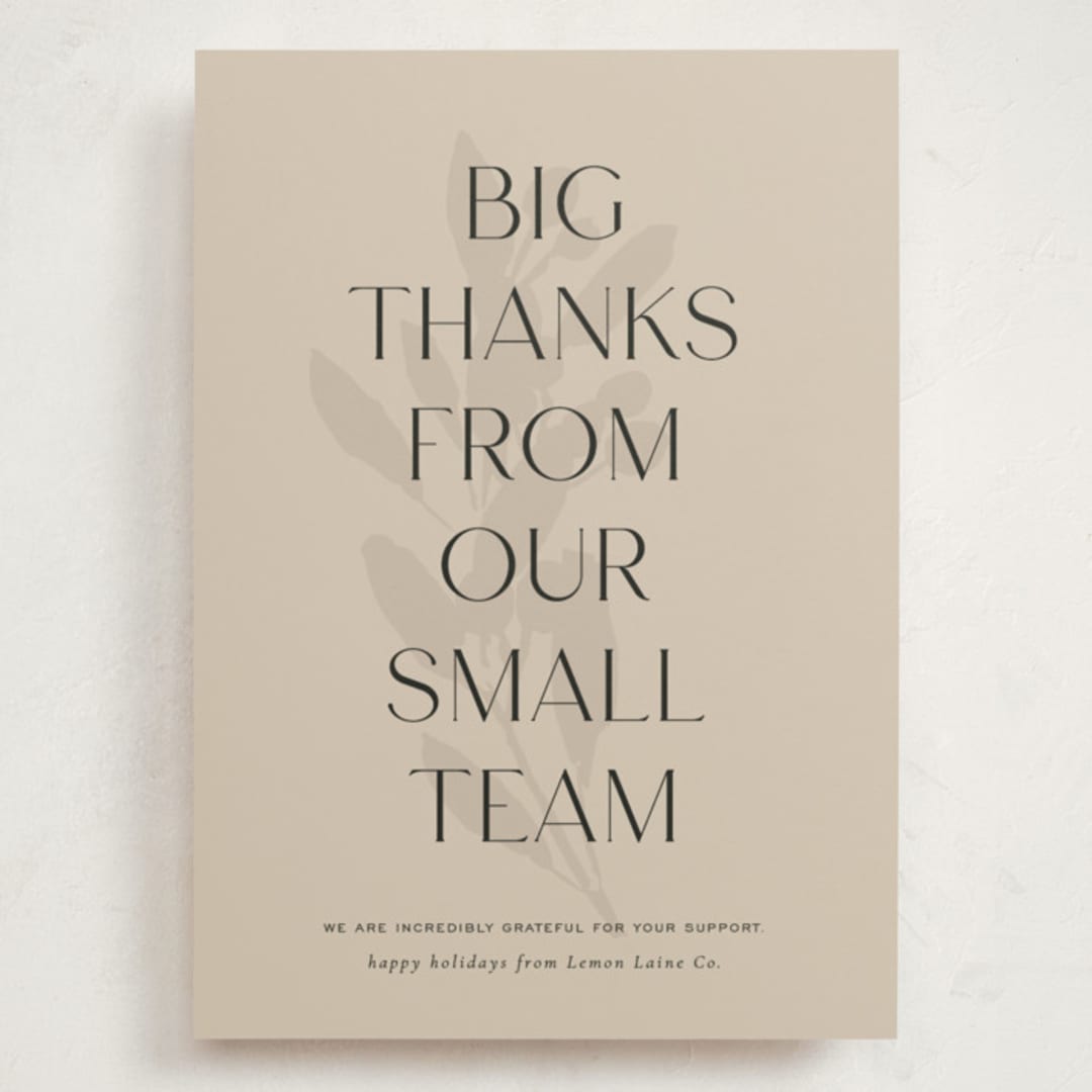 "botanical big thanks" - Holiday Cards in Pudding by Sara Hicks Malone - Front