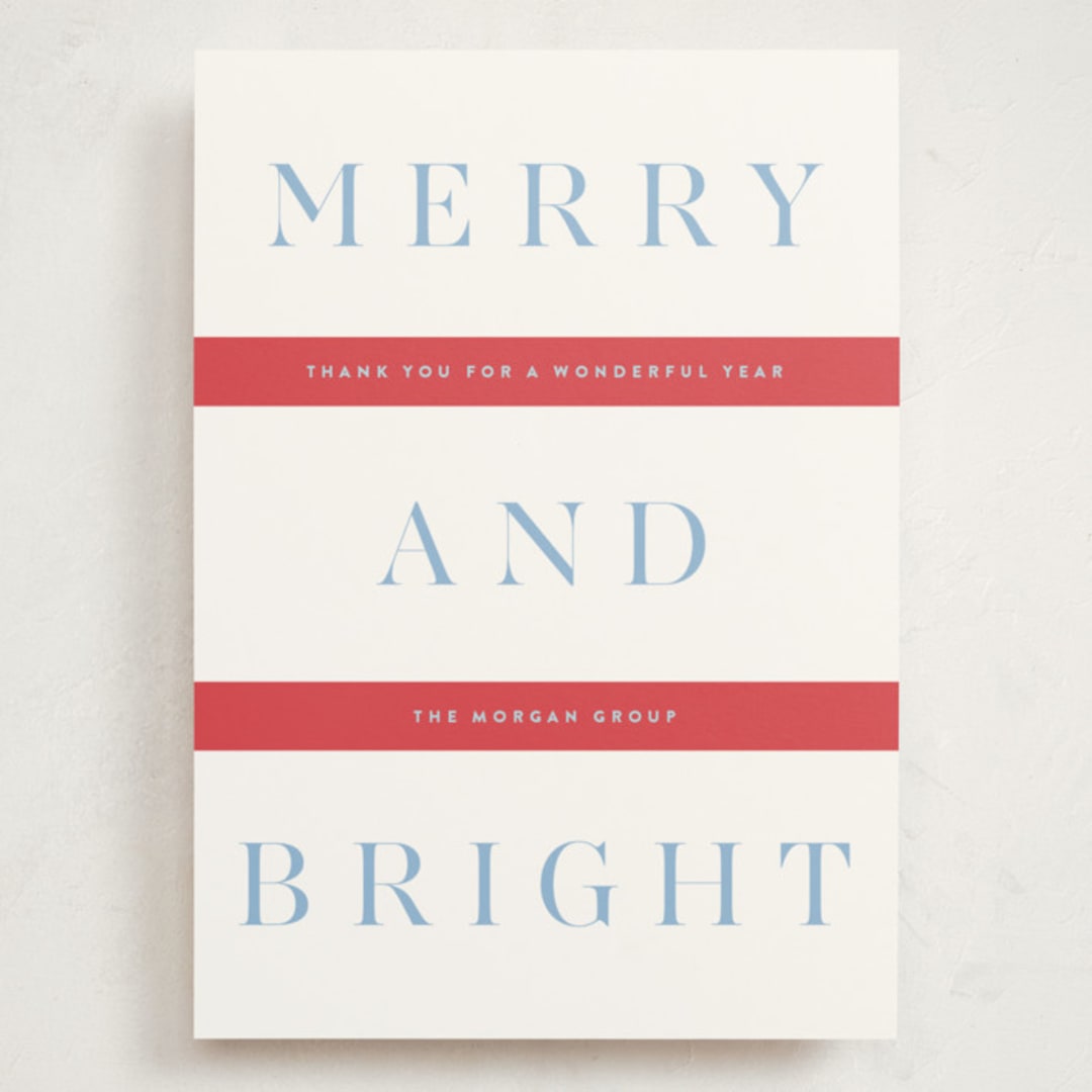 "Festive Stripes" - Holiday Cards in Stocking by Alston Foster - Front