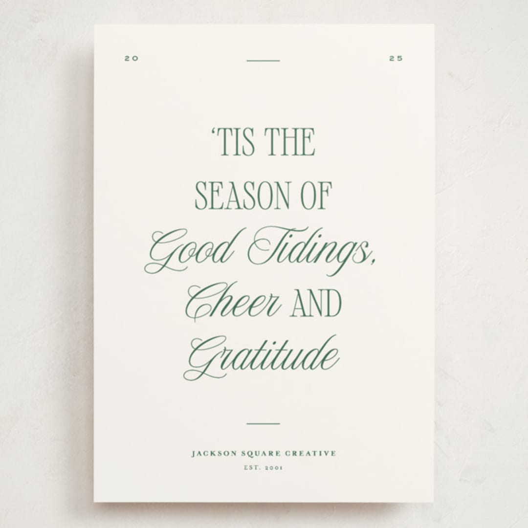 "Good Tidings" - Holiday Cards in Wreath by Blustery August - Front