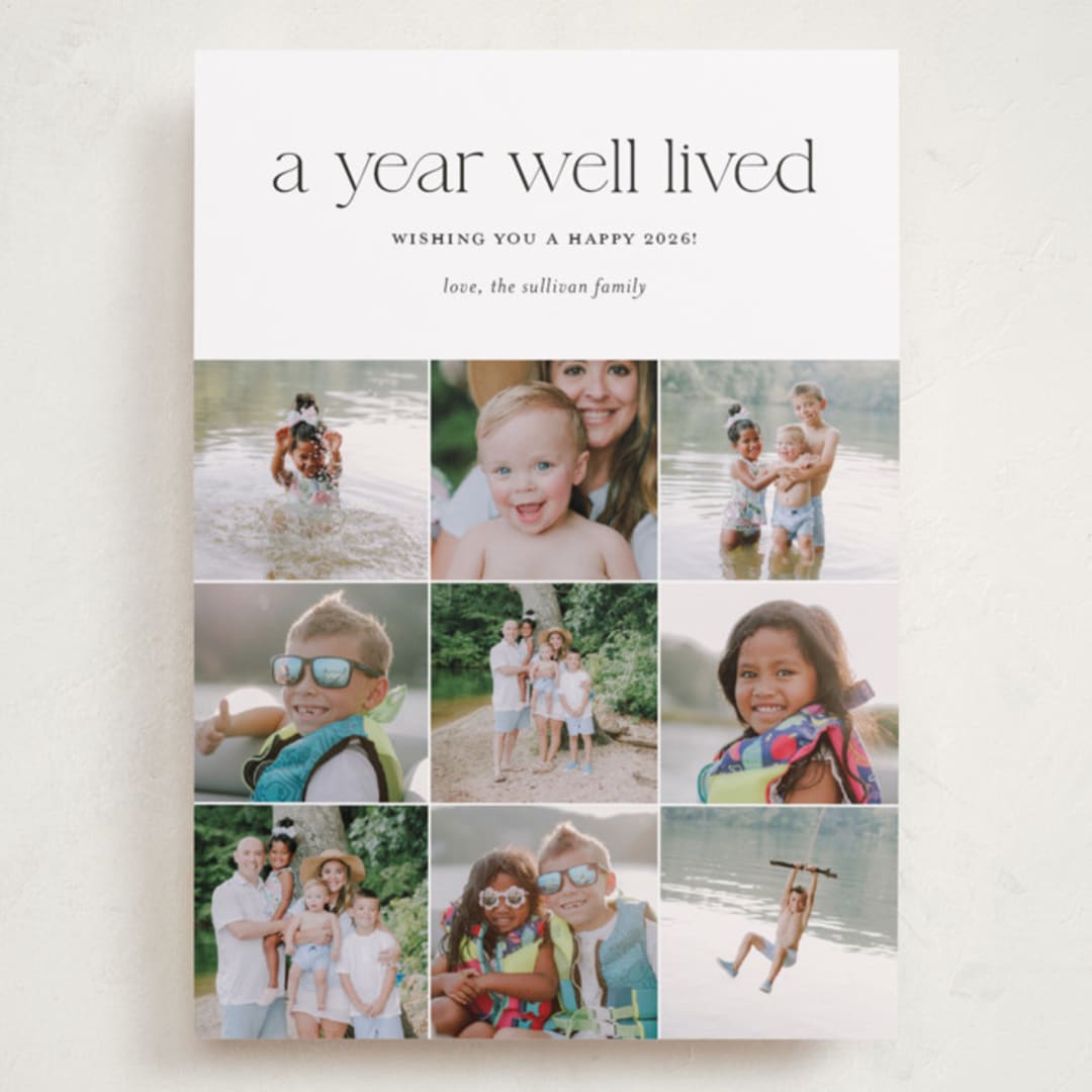 "Annual Review" - Holiday Cards in Midnight by Shari Margolin - Front