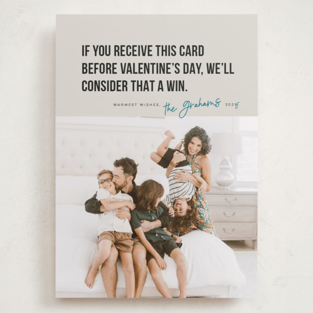 "New Year Win" - Holiday Cards in Denim by Karen Glenn - Front