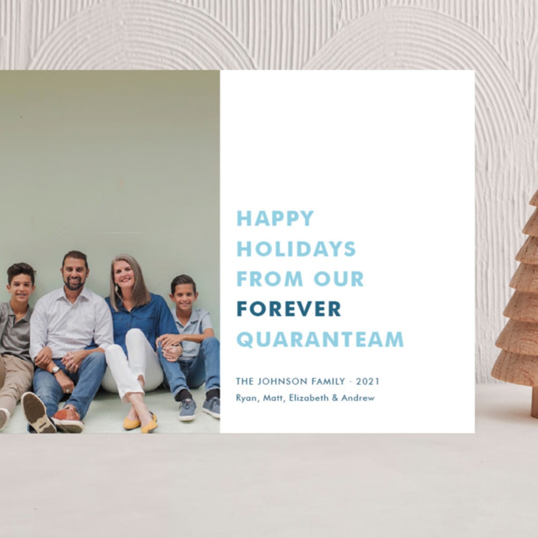 "The Quaranteam" - Holiday Cards in Blue Spruce by Megan Davis - Front