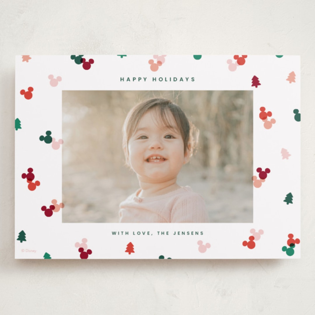 "Disney's Mickey Confetti" - Holiday Cards in Cherry by Ellen Schlegelmilch - Front