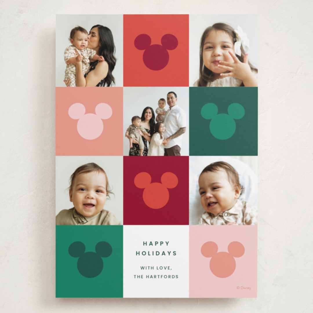 "Vibrant Disney Mickey" - Holiday Cards in Cranberry by Ellen Schlegelmilch - Front