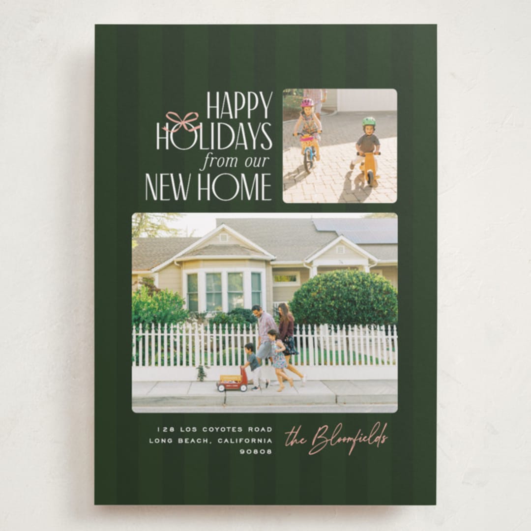 "From Our New Home" - Holiday Cards in Evergreen by Owl and Toad - Front