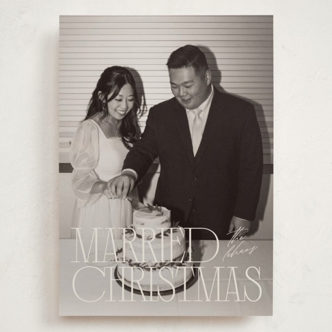 "serif married christmas" - Holiday Cards in Champagne by Ellen Schlegelmilch - Front