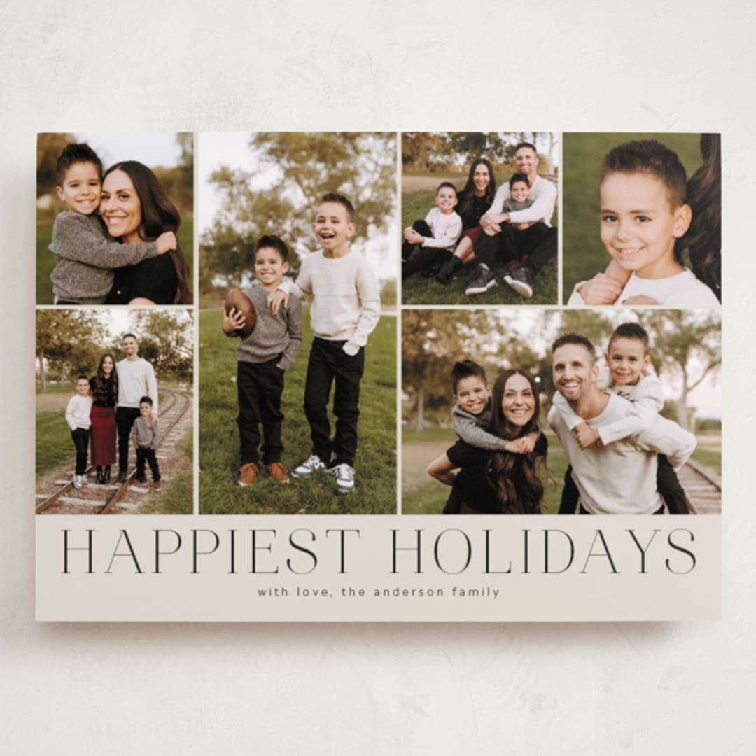 "Holiday Photo Grid" - Holiday Cards in Coal by Kimberly Morgan - Front